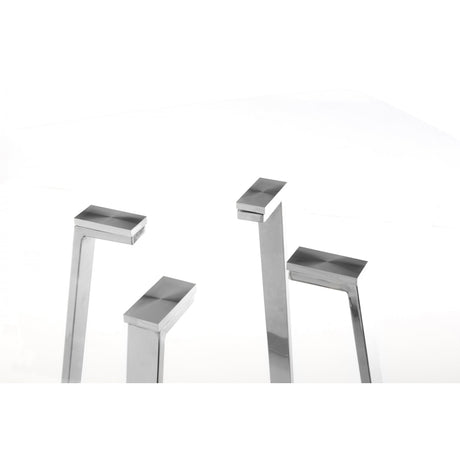 Metropolitan Dining Table, Chrome, Glass, Clear