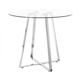 Metropolitan Dining Table, Chrome, Glass, Clear