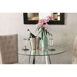 Metropolitan Dining Table, Chrome, Glass, Clear