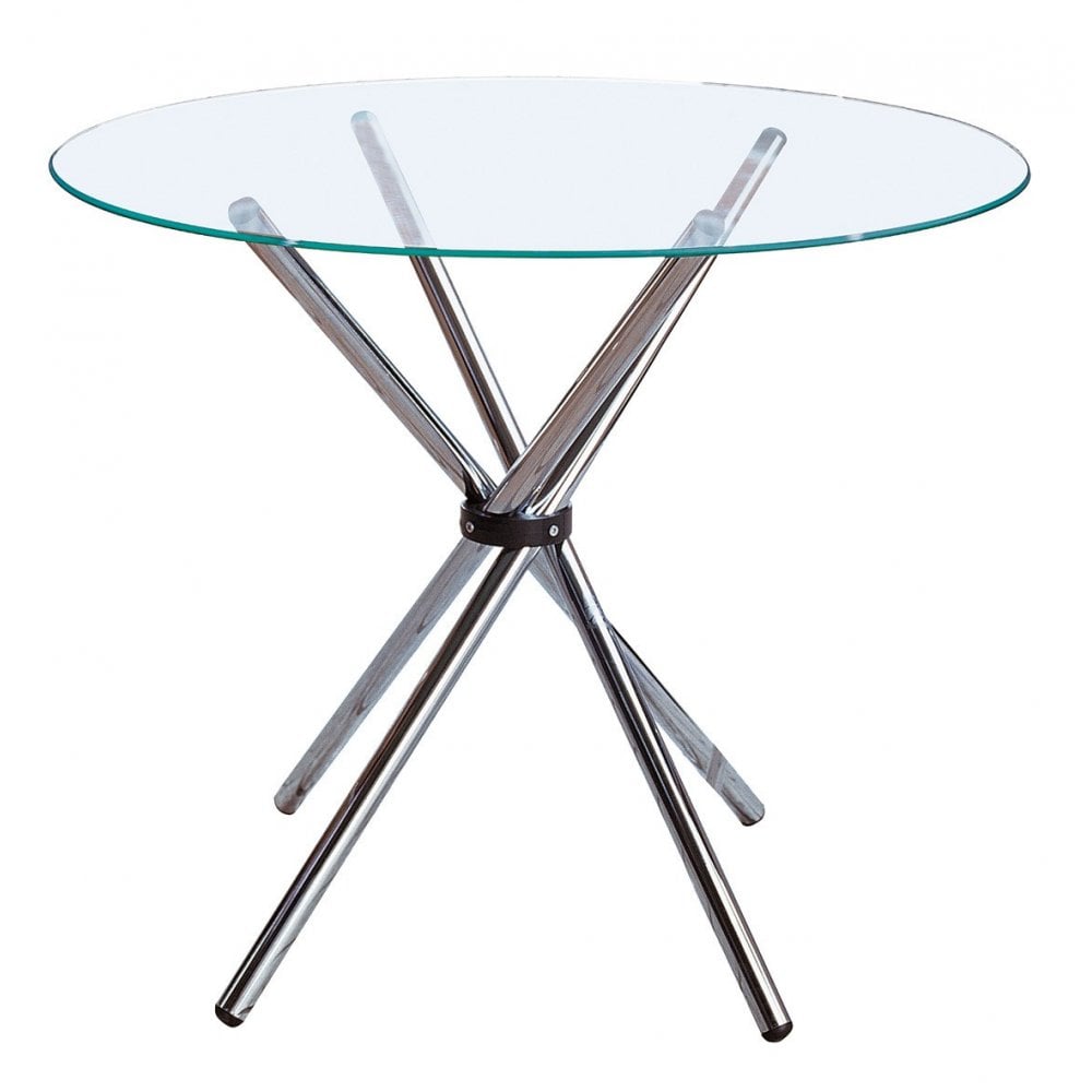 Dining Table, Chrome, Glass, Clear