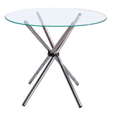 Dining Table, Chrome, Glass, Clear