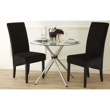 Dining Table, Chrome, Glass, Clear
