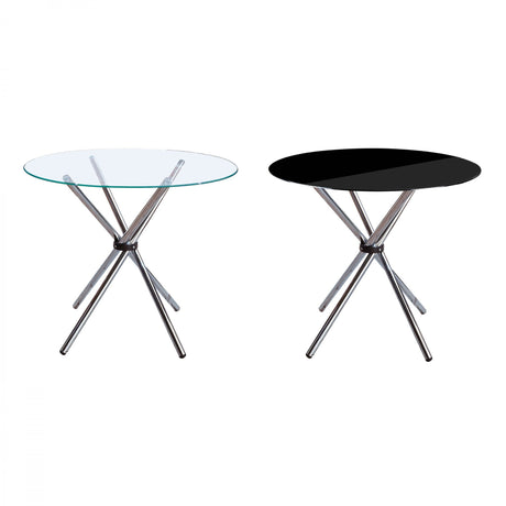 Dining Table, Chrome, Glass, Clear