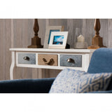 Weymouth Console Table, Hemp Rope, Pine Wood, White