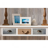 Weymouth Console Table, Hemp Rope, Pine Wood, White