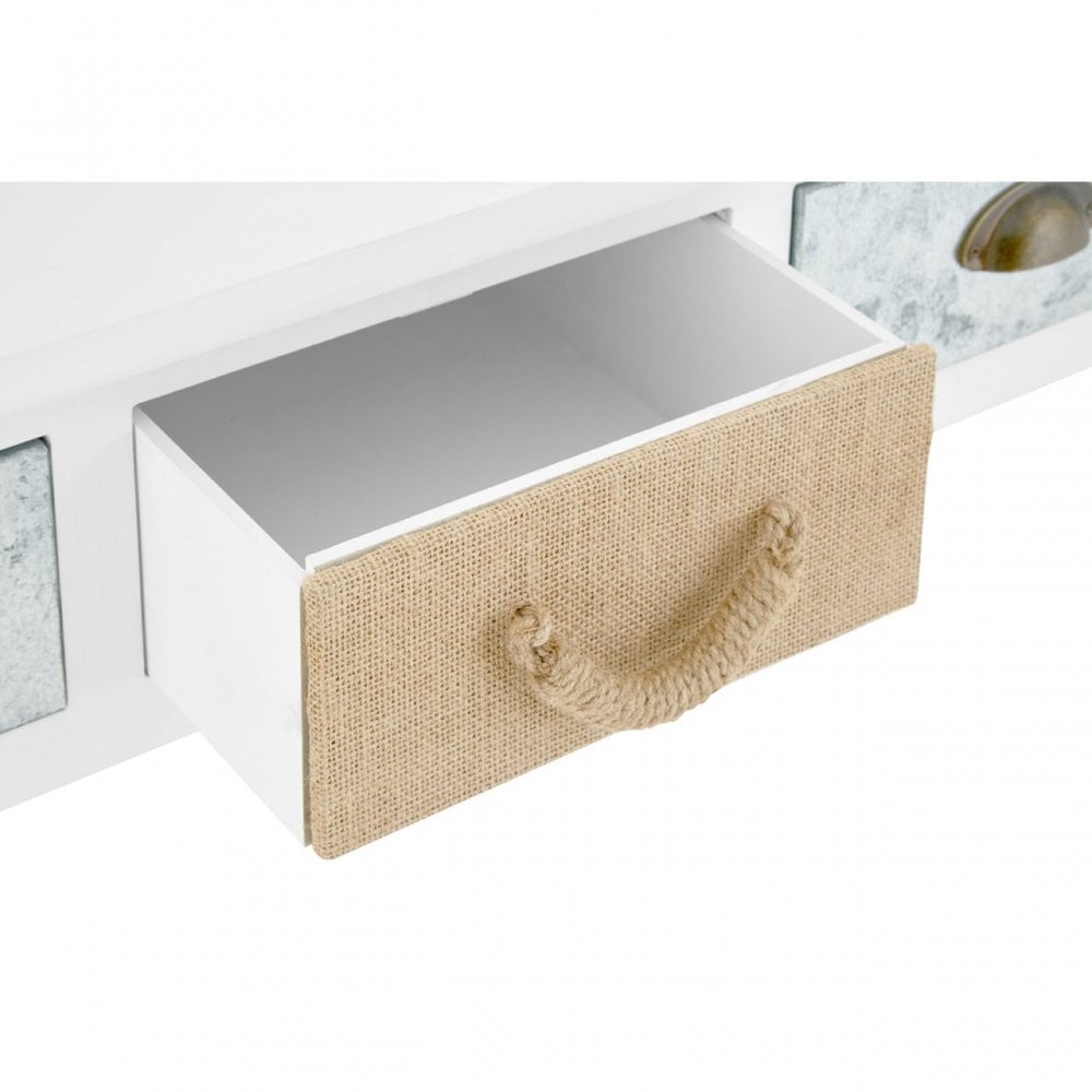 Weymouth Console Table, Hemp Rope, Pine Wood, White