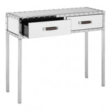Rivet Console Table, Mirrored Glass, Stainless Steel