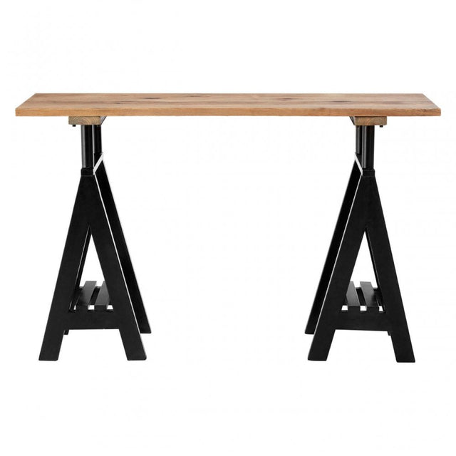 Townhouse Console Table, Iron, Pine Wood, Brown