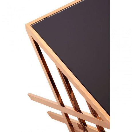 Pantino Rose Gold Nesting Tables, Stainless Steel, Glass, Rose Gold