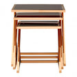 Pantino Nest of 3 Tables with Rose Gold Frames, Stainless Steel, Glass, Rose Gold