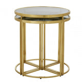 Hushie Nesting Tables, Glass, Stainless Steel, Black