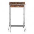 Artefacto Nest Side Tables with Agate Stone Top, Agate, Stainless Steel, Natural