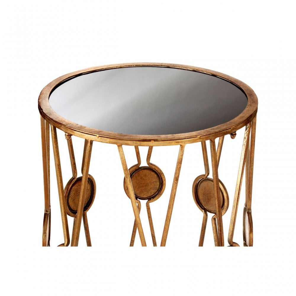 Faiza Set of 2 X-Design Rounded Tables, Glass, Black