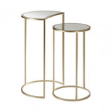 Anvil Mirror Top Tables, Iron, Mirrored Glass, Champagne