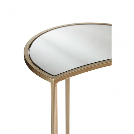 Anvil Mirror Top Tables, Iron, Mirrored Glass, Champagne