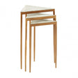 Gianna Nest of 3 Tripod Tables, Iron, Marble, White