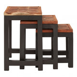 Hektor Hektor Artisan Acacia Wood / Iron Nesting Tables, Acacia Wood, Iron, Natural