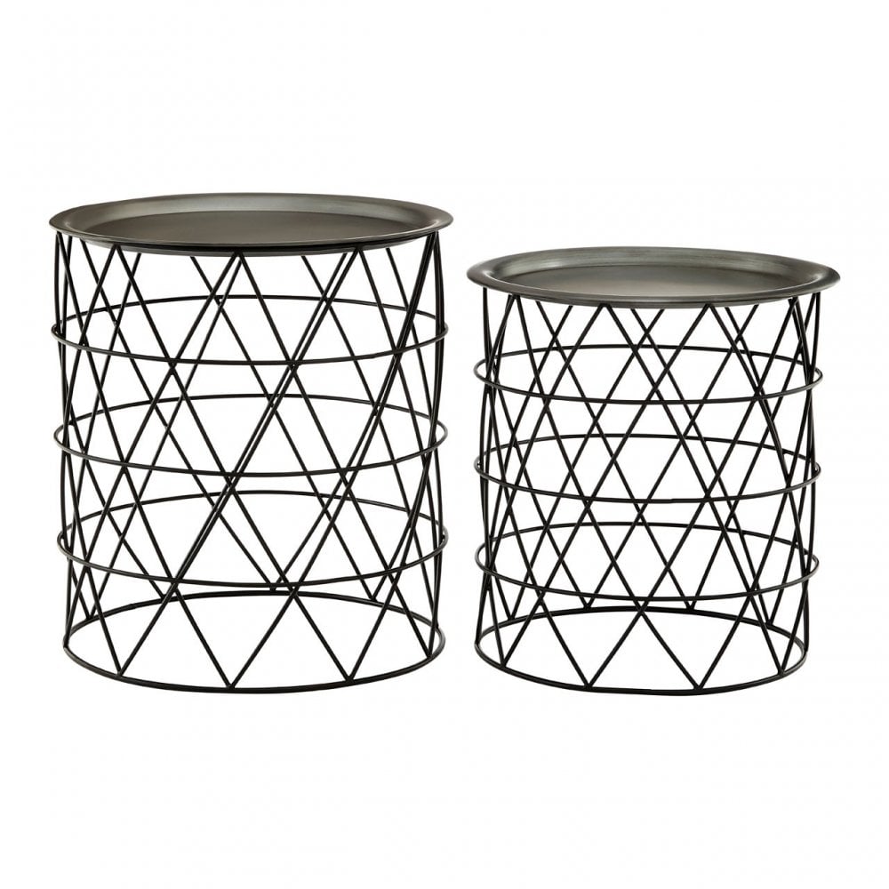Hamish Zinc / Black Iron Tables Set of 2, Iron, Black