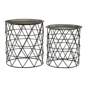 Hamish Zinc / Black Iron Tables Set of 2, Iron, Black