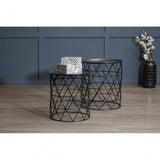 Hamish Zinc / Black Iron Tables Set of 2, Iron, Black