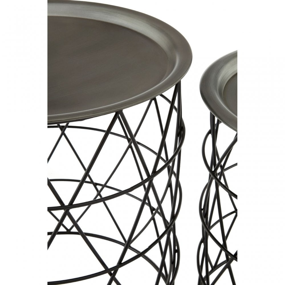 Hamish Zinc / Black Iron Tables Set of 2, Iron, Black