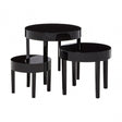 Moritz Nesting Tables - Set of 3, Wood, Pine Wood, Black