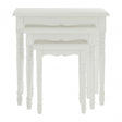 Hendra Nesting Tables Set of 3, Paulownia Wood, Fir Wood Veneer, White