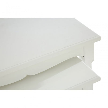 Hendra Nesting Tables Set of 3, Paulownia Wood, Fir Wood Veneer, White