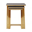 Pacific Faux Snake Skin Nest of 3 Tables, Wood, Stainless Steel, Gold