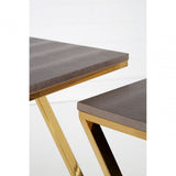 Pacific Faux Snake Skin Nest of 3 Tables, Wood, Stainless Steel, Gold
