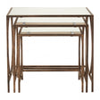 Anvil Nest of 3 Tables, Mirrored Glass, Bronze