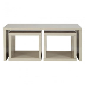 Madrid Coffee Table with 2 Under Tables, Wood, Grey