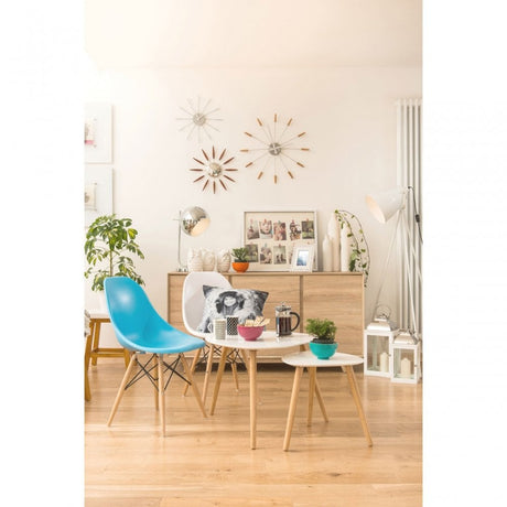 Nostra Nest of 2 Tables, Hard Wood, High Gloss, White