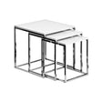 Nest of 3 Tables, Chrome, White