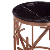 Camperian Black Marble / Rose Gold Side Table, Gold
