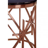 Camperian Black Marble / Rose Gold Side Table, Gold