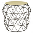 Corina Ivory Top Side Table, White