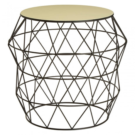 Corina Ivory Top Side Table, White