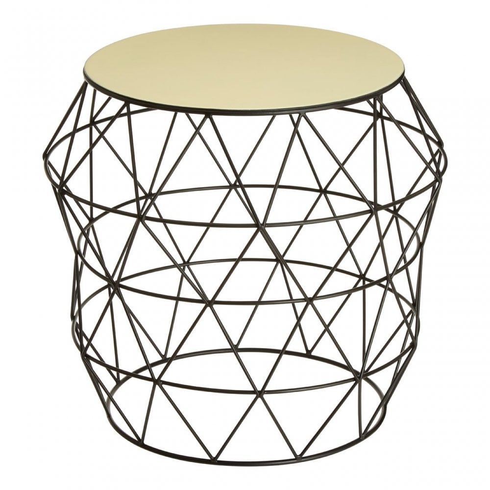 Corina Ivory Top Side Table, White