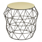 Corina Ivory Top Side Table, White