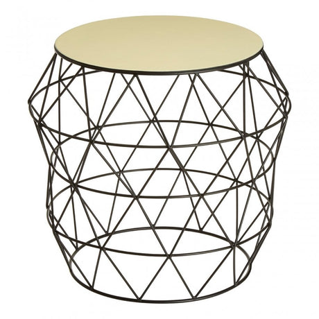 Corina Ivory Top Side Table, White