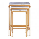 Anvil Set of 3 Square Side Tables, White