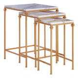 Anvil Set of 3 Square Side Tables, White