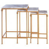 Anvil Set of 3 Square Side Tables, White
