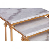 Anvil Set of 3 Square Side Tables, White