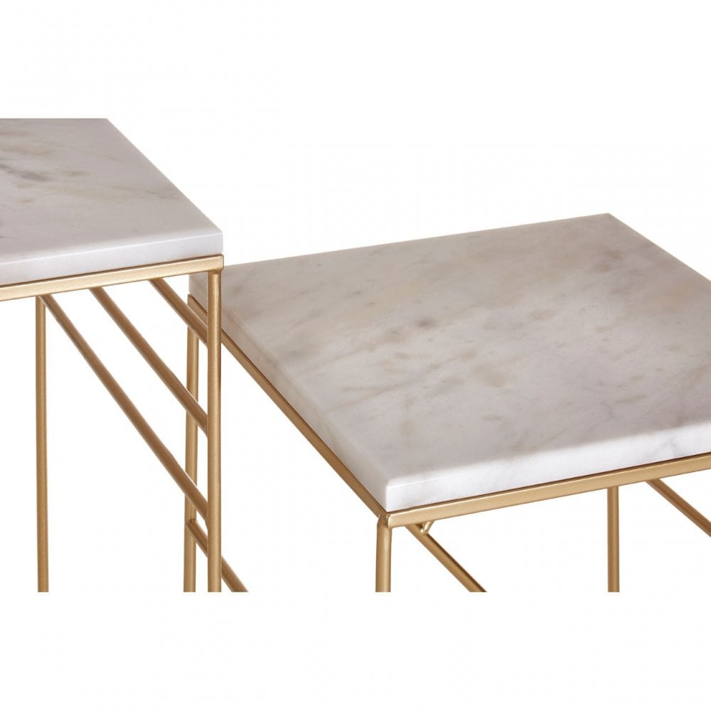 Anvil Set of 2 Square Side Tables, White