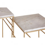 Anvil Set of 2 Square Side Tables, White