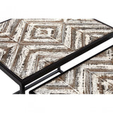 Lombok Set of 2 Side Tables, Fir Wood, White