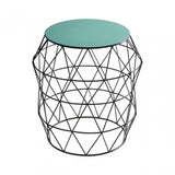 Corina Side Table with Green Enamel Top, Iron, Green