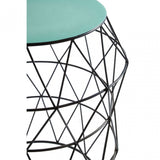 Corina Side Table with Green Enamel Top, Iron, Green